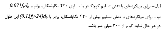 وصله‌ پوششى میلگردهاى آجدار در فشار